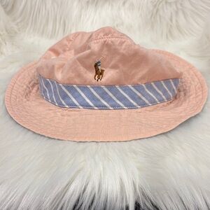 Vintage RALPH LAUREN POLO Pink and Blue Bucket Hat S/M